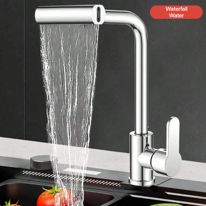 Multifunction Shower Waterfall Kitchen Faucet, 360° Rotation Waterfall Kitchen Faucet, Touch Kitchen Faucet, Faucet Extender for Kitchen Sink, Swivel Waterfall Kitchen Faucet for Washing Vegetable Fruit (4 In 1 )