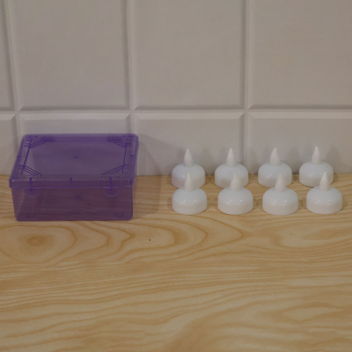 LED floating water sensor diyas arranged artistically for home decoration