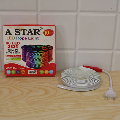 LED Rope Light 10 Metre with Plug and Switch Multicolour Strip (1 Pc)