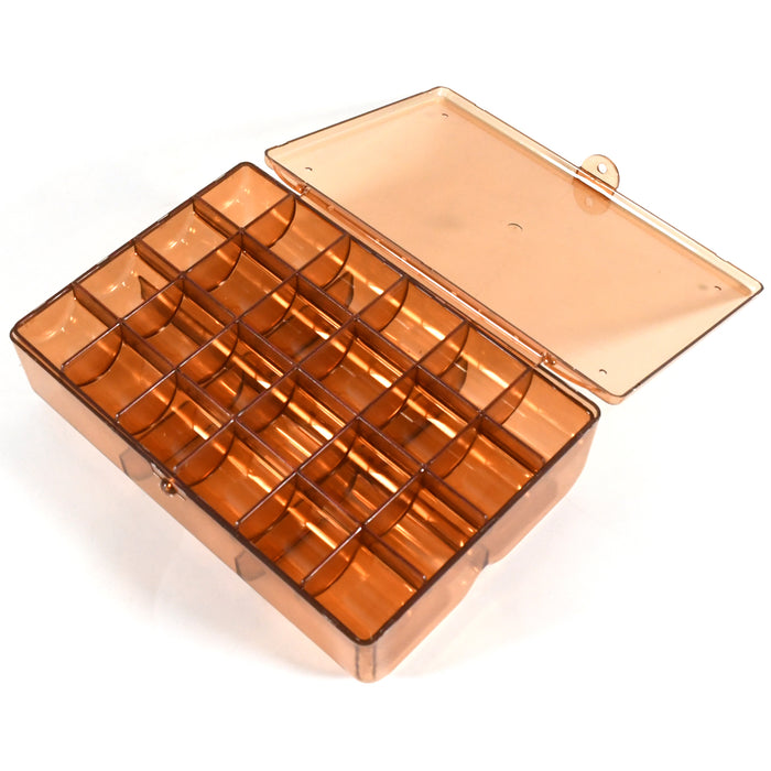 2 layer Acrylic Jewelry Storage Box Dustproof Earring Box, Storage Box Portable Nail Art Storage Case, 24-Grid Small and 6-Grid Big case Makeup Vanity Box (1 Pc / 30 Compartment)