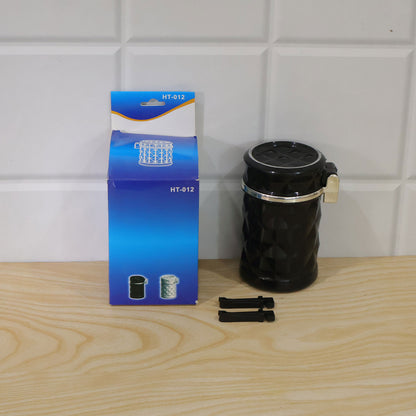 Car Cupholder Ashtray – LED Light, Lid & Portable Bin | Velvet Wheels