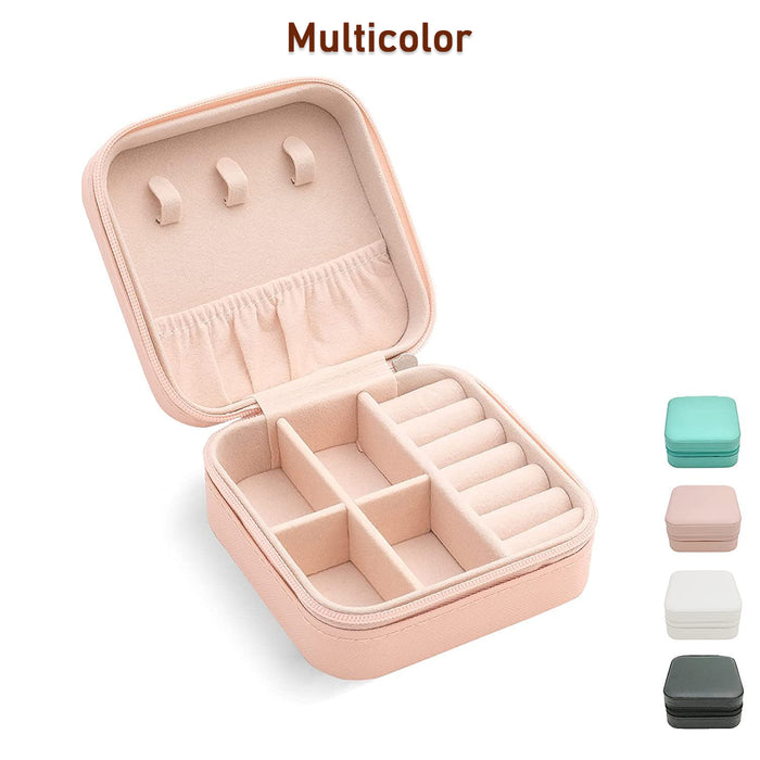 ELRINZA Leather Small Jewelry Box, Travel Portable Jewelry Case For Ring,  Pendant, Earring, Necklace, Bracelet Organizer Storage Holder Boxes (Pink)  : Amazon.in: Jewellery