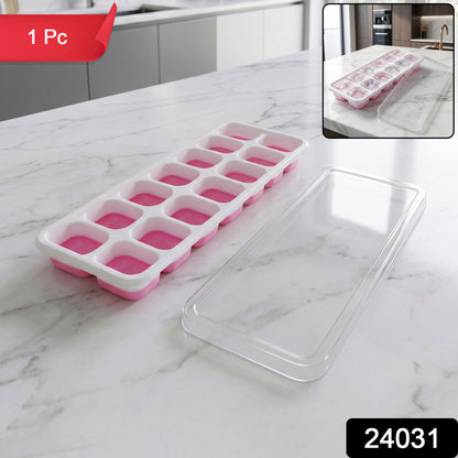 14 grid pink ice cube tray for freezer