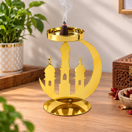 Golden Metal Dhoop Cone Holder for Pooja Room and Home Temple (1 Pc)