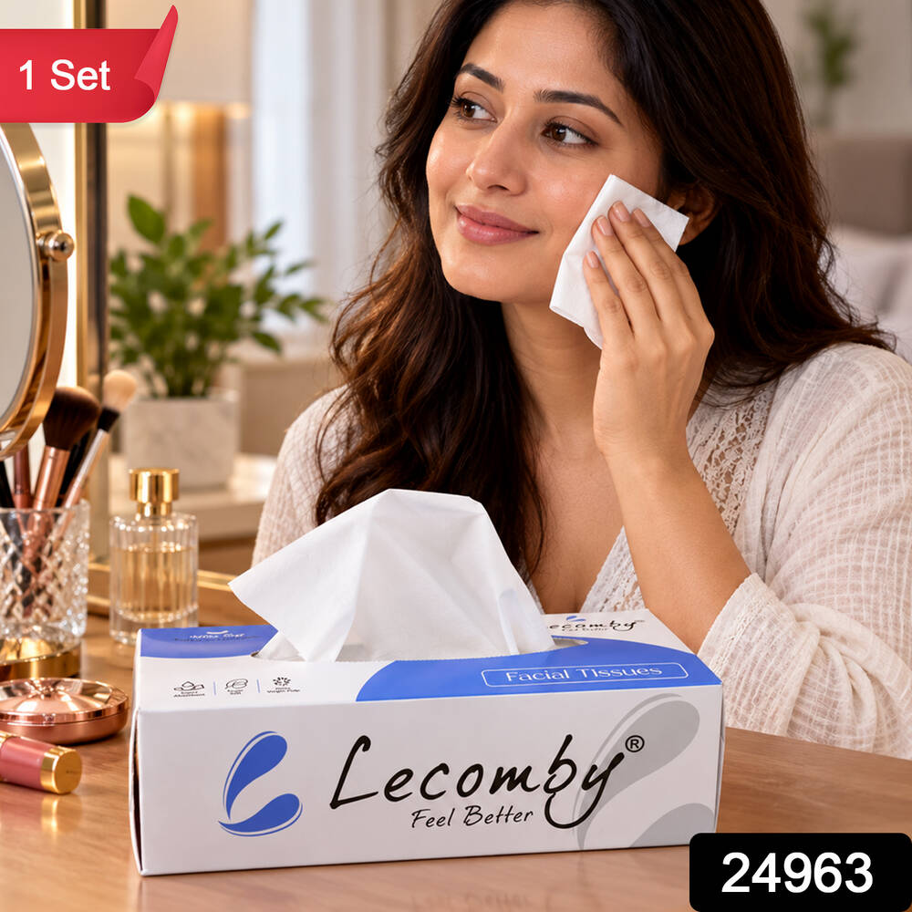 Soft Facial Tissue Paper Box, 2-Ply Pull-Out Tissues (1 Box)