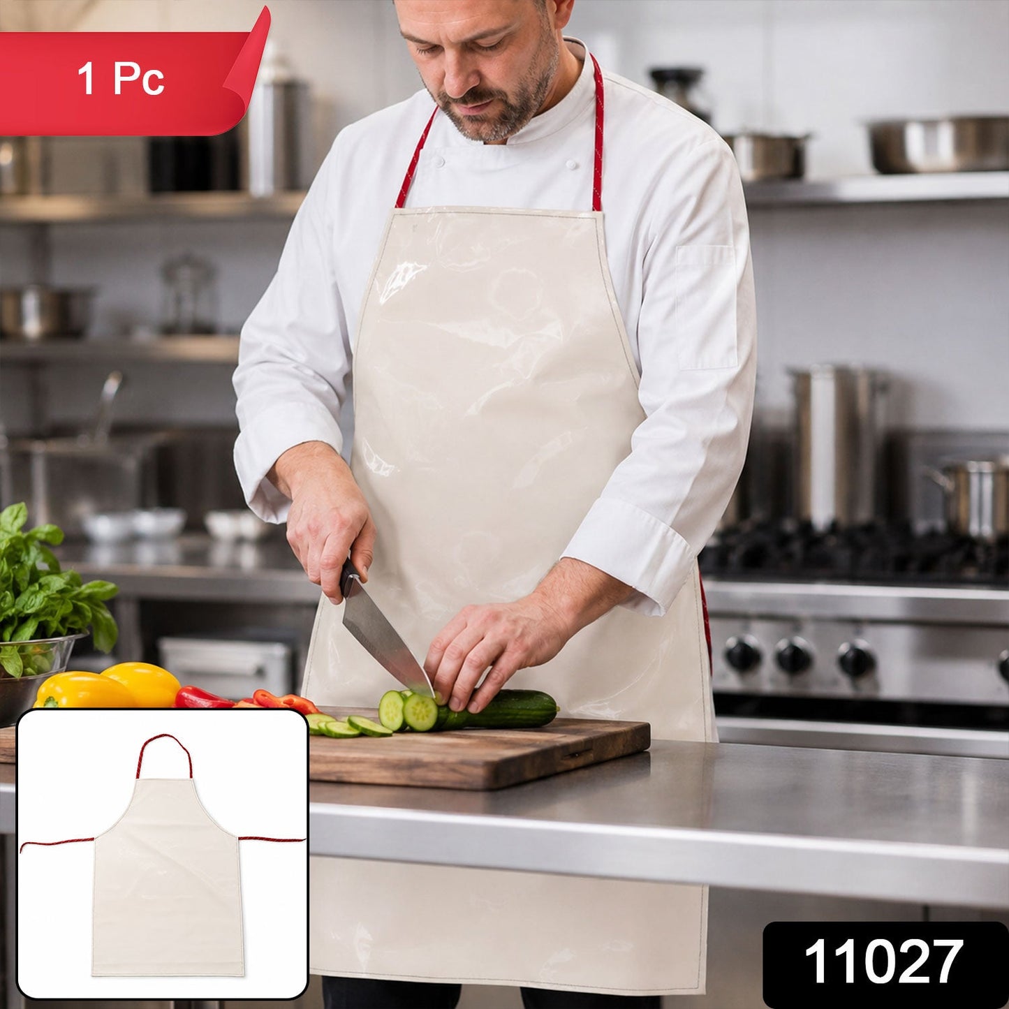 Durable Premium Waterproof Kitchen Apron with Adjustable Neck Strap (1 Pc)