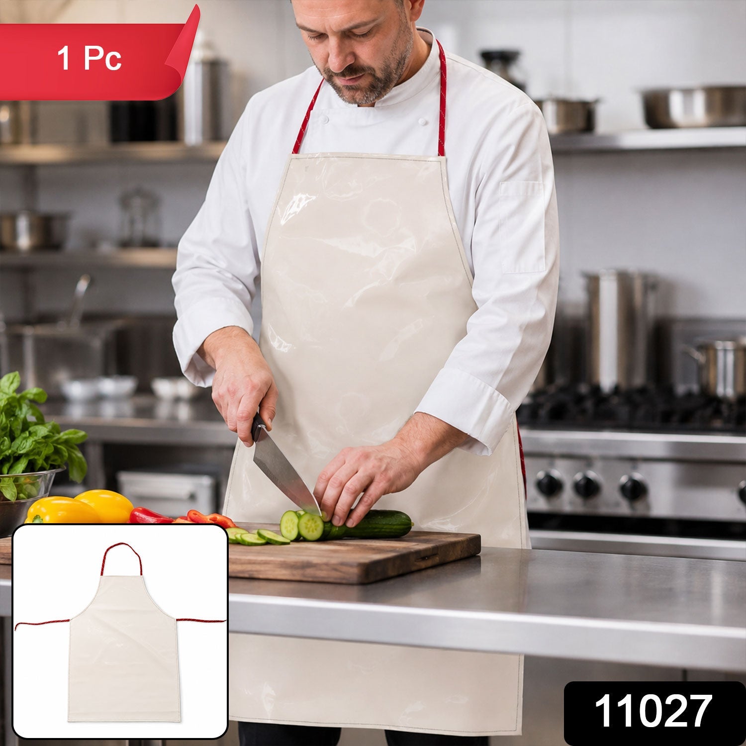 Durable Premium Waterproof Kitchen Apron with Adjustable Neck Strap (1 Pc)