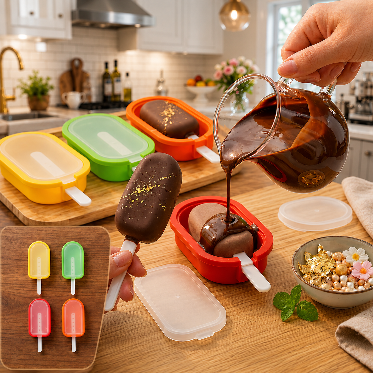 Silicone Popsicle Mold Set – Reusable & Easy Release for Healthy Snacks