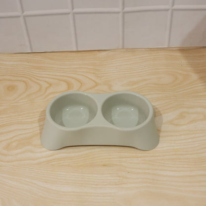 Dual Pet Food and Water Feeding Tray Double Bowl Feeder for Dogs Cats (1 Pc)