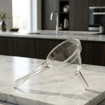 Transparent Spout Kitchen Funnel with Handle Wide Mouth Pouring Funnel (1 Pc)