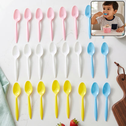 Multicolor plastic spoon set of 24 pieces