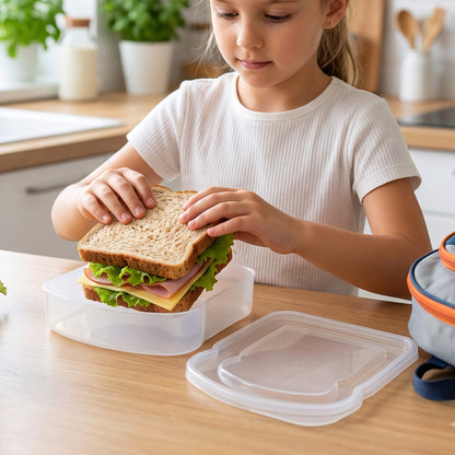 Plastic lunch box for kids and snacks
