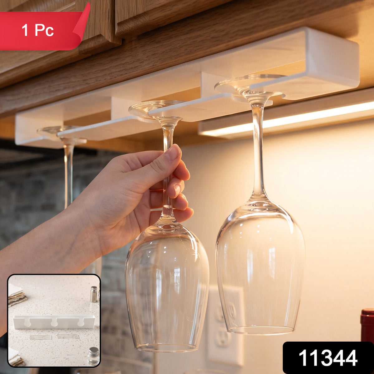 11344 under shelf wine glass hanger