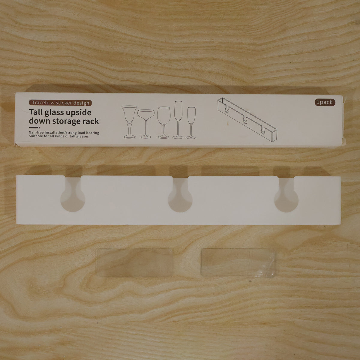 Under shelf wine glass hanger live product photo