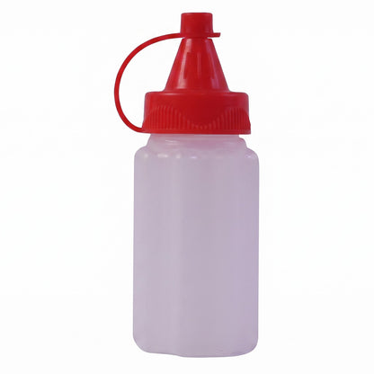 Plastic squeeze dispensing bottle on white background