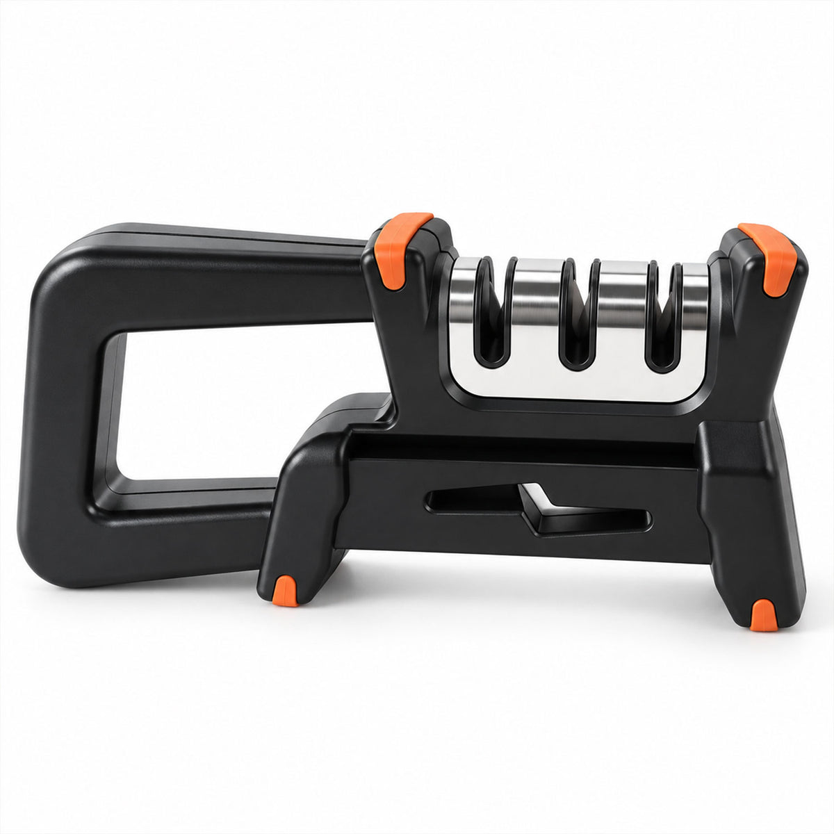 Manual multifunction knife sharpener on white background