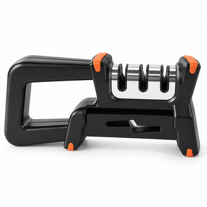 Manual multifunction knife sharpener on white background