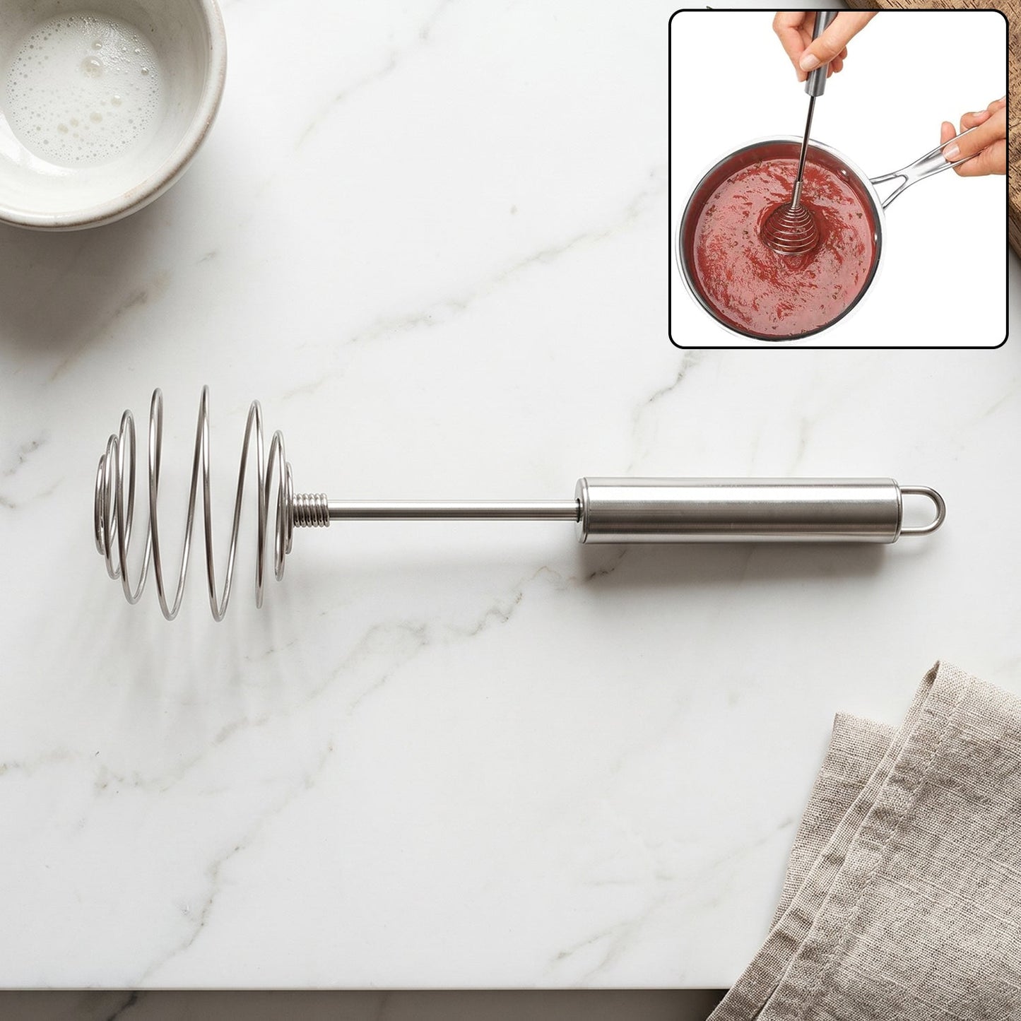 Steel whisk eggs cream mixing