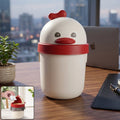 Mini Desktop Trash Can with Lid – Cute Chick Design for Office & Home