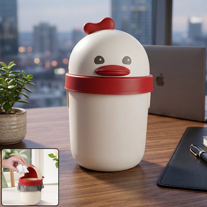 Mini desktop trash can with lid