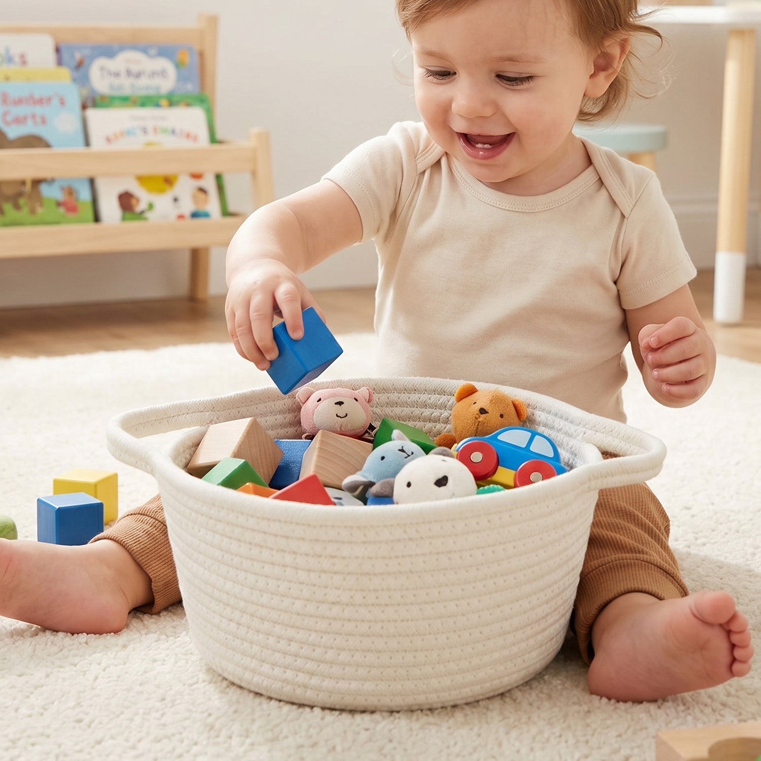 11382 woven storage basket live use