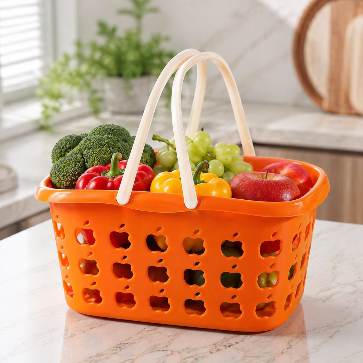 11383_multi_plastic_storage_basket_with_handle image 5