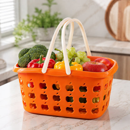11383_multi_plastic_storage_basket_with_handle image 5