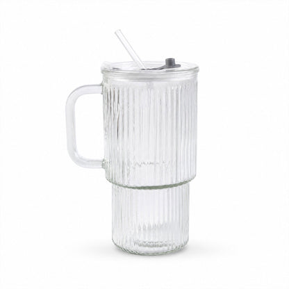 Glass tumbler white bg