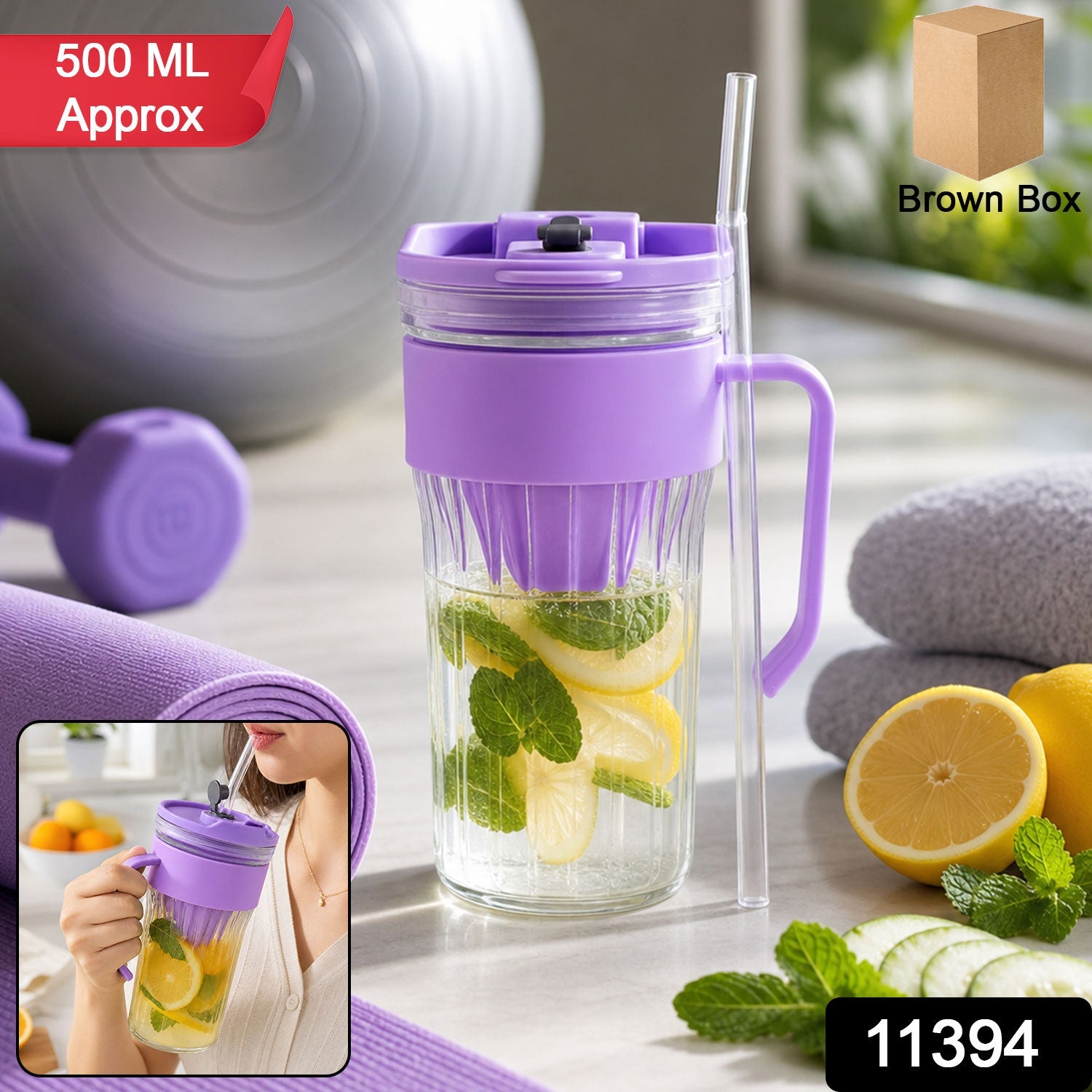 Glass tumbler straw pack