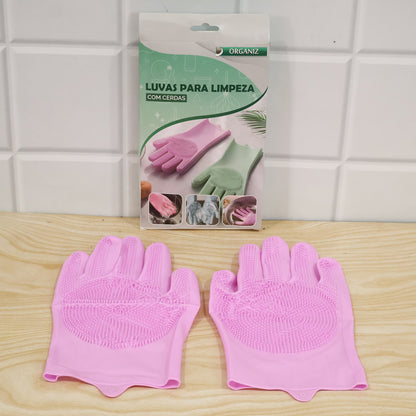 Reusable cleaning scrubber gloves live product image