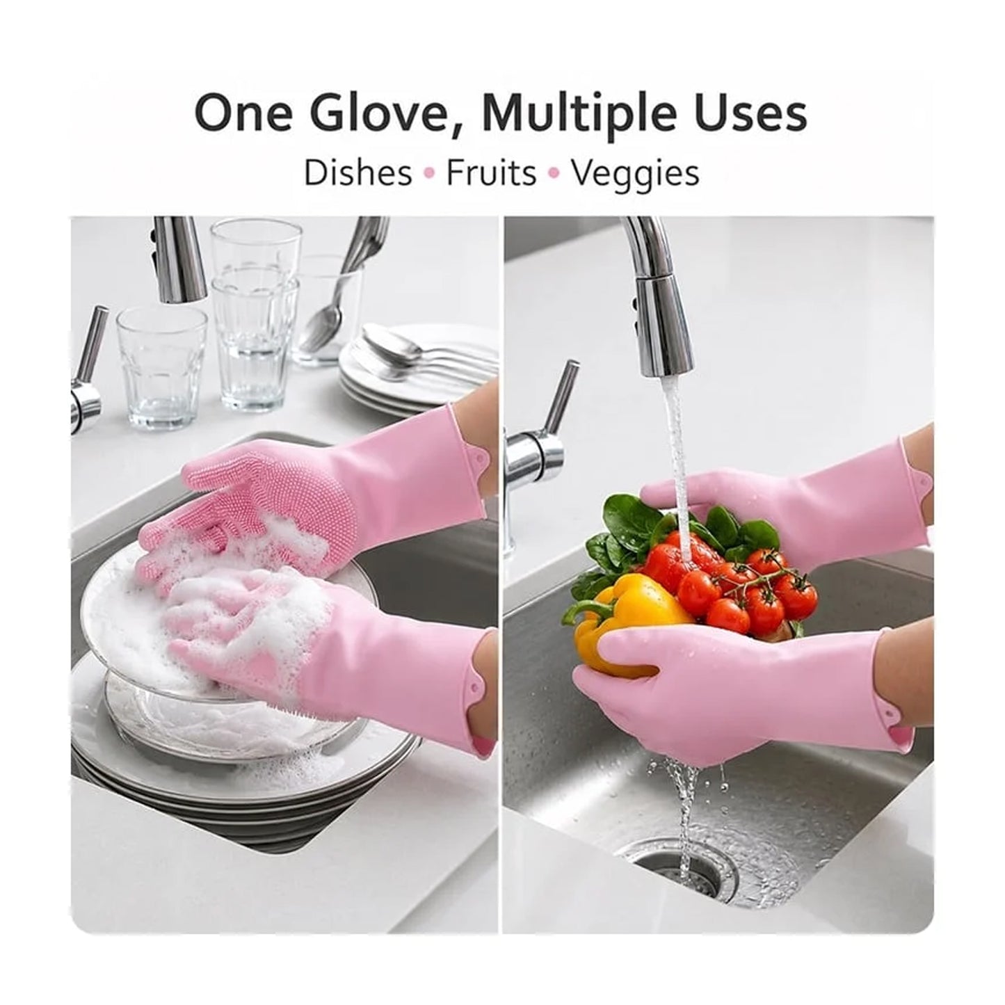 Reusable cleaning scrubber gloves product image 3