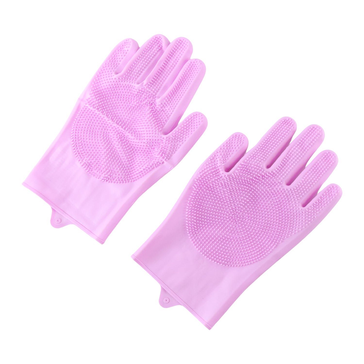 Cleaning scrubber gloves on white background