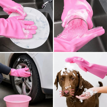 Reusable cleaning scrubber gloves product image 7