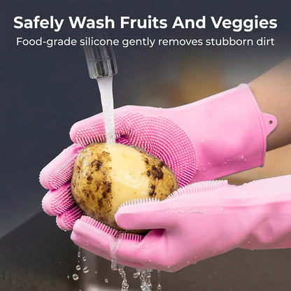 Reusable cleaning scrubber gloves product image 9