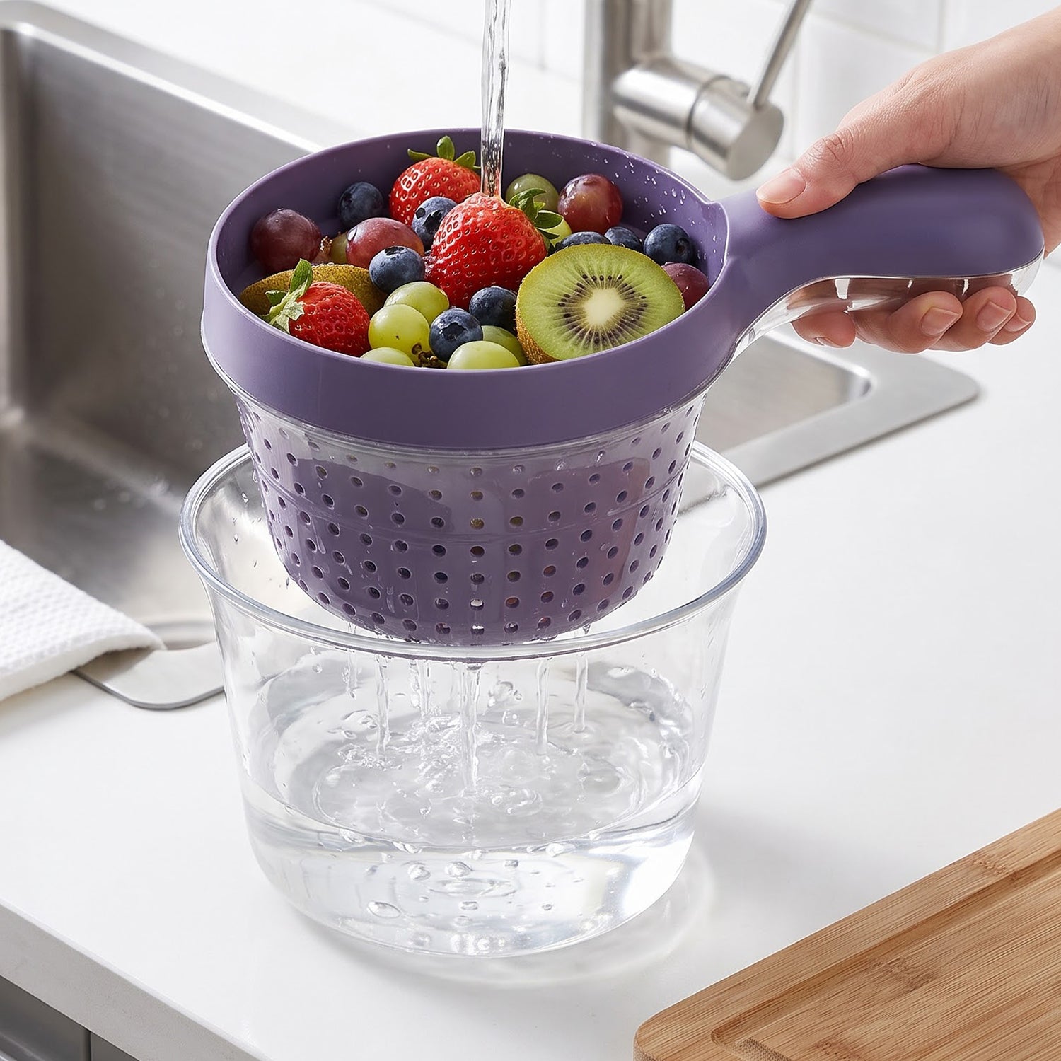 Two in one fruit washing basket
