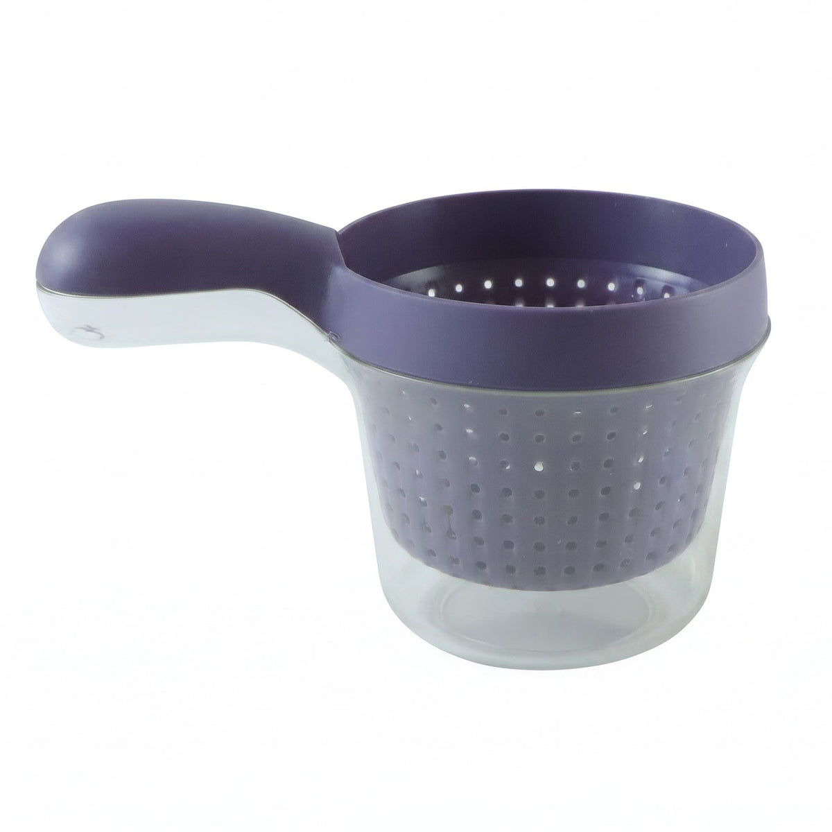 Plastic drain basket on white background