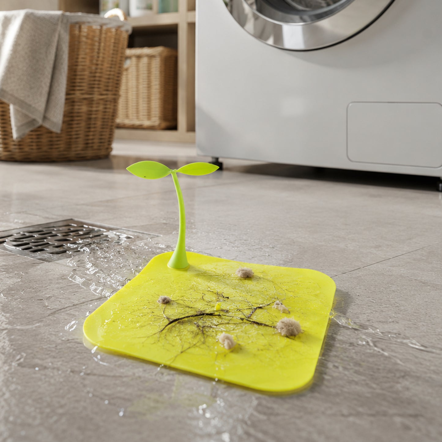 Bean sprout drain cover for laundry floor