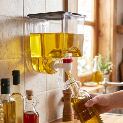 Kitchen oil dispenser with tap