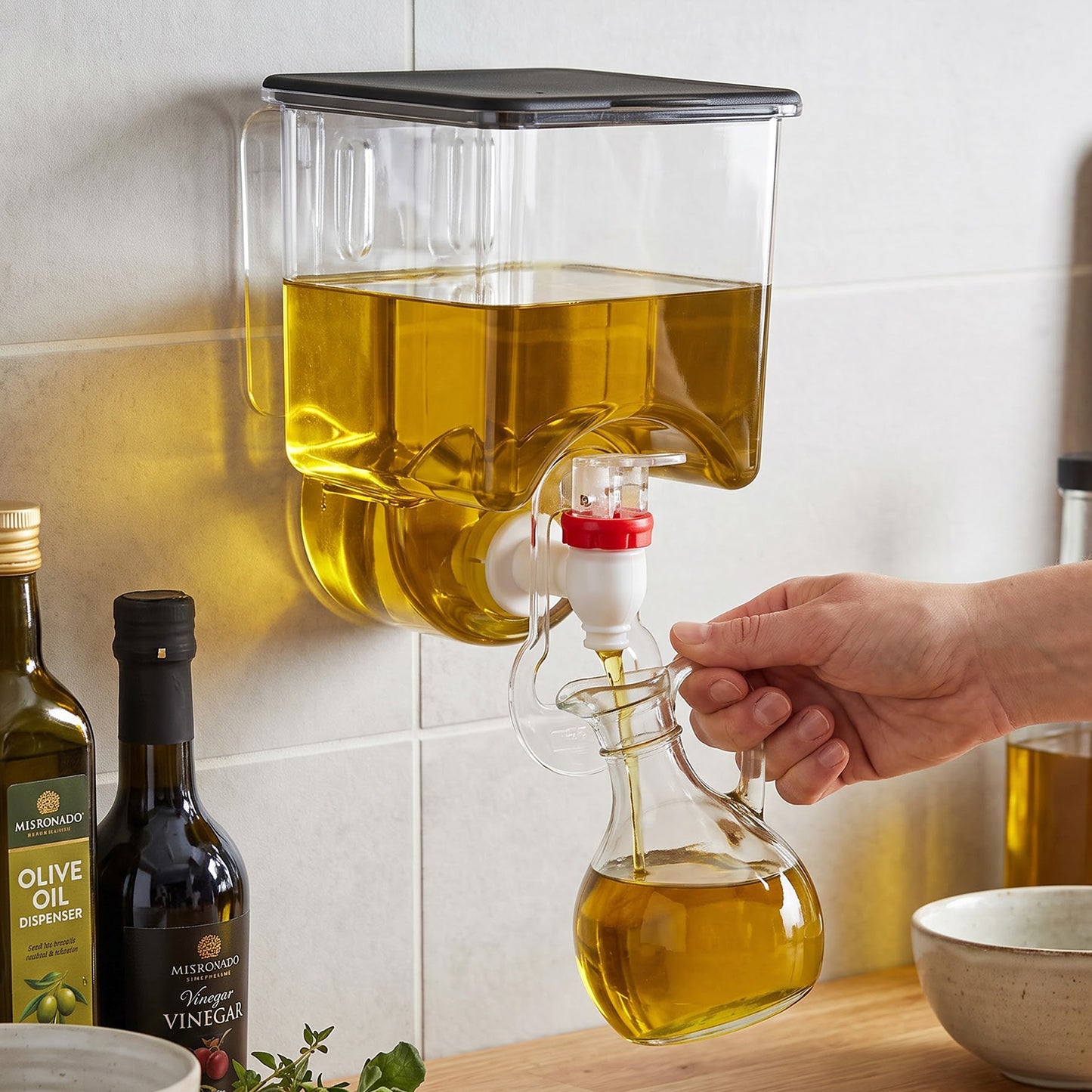 Oil dispenser filling bottle