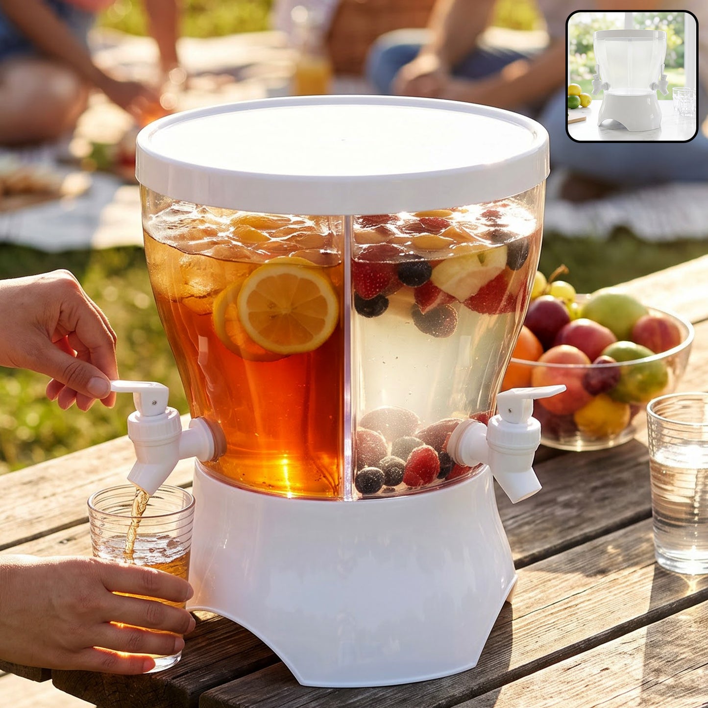 Plastic cold water storage kettle with dual taps