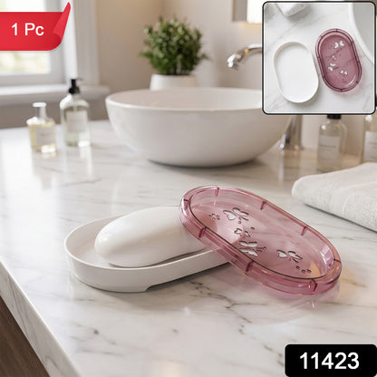 Travel plastic soap box with lid SKU 11423