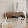 Wall Mounted Knife Holder with Hooks and Roll Bag Dispenser for Kitchen Storage