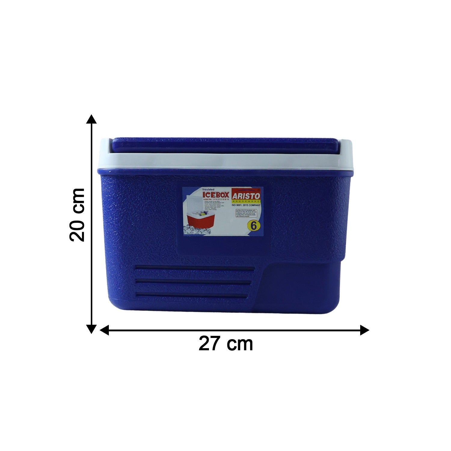 Portable insulated ice box compact size in blue