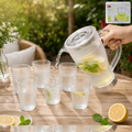 Lemon Jug Set – 1200ML Unbreakable Jug with 6 Glasses