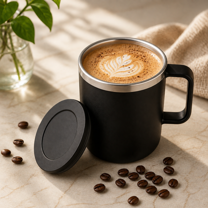 Insulated Coffee Mug – 400ml Double Wall Steel Travel Mug