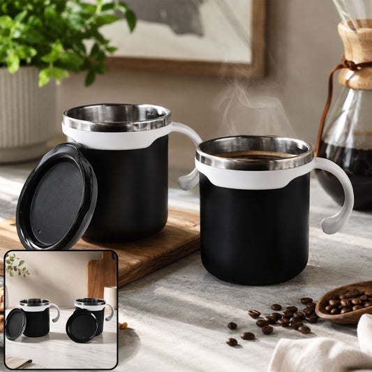 Mocha Mug Set – Premium 250ml Insulated Coffee Cups with Lid