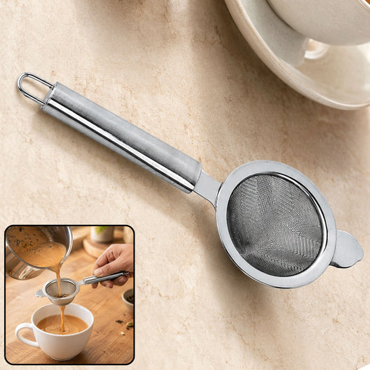 Stainless Steel Tea Strainer – Double Mesh for Smooth Brewing