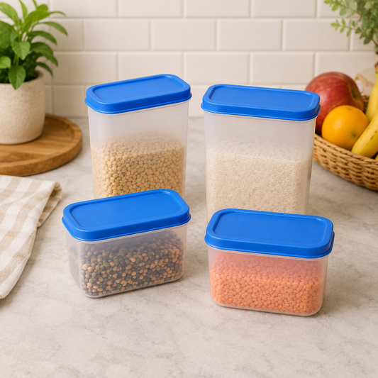 Plastic Airtight Storage Containers – 4-Pc Kitchen Set