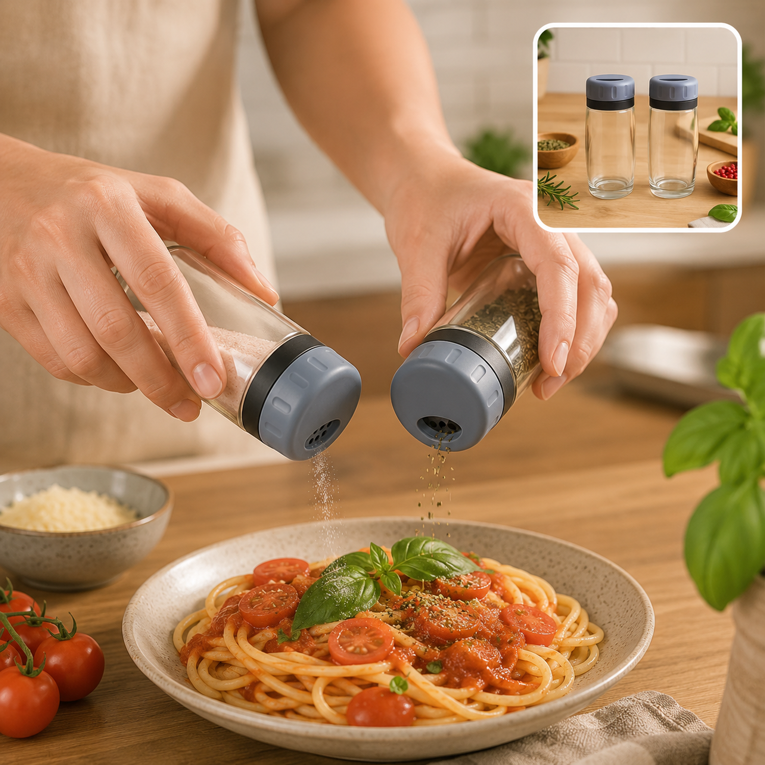 Salt and Pepper Shaker Set – Transparent Acrylic & Durable Design