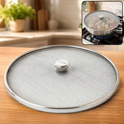 Stainless Steel Mesh Splatter Guard – Safe & Mess-Free Frying